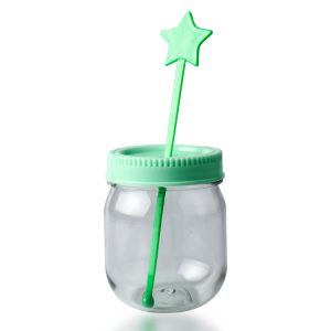 plastic mason jar with straw