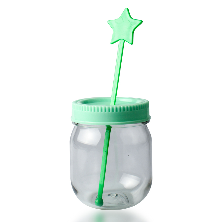 Mason Jar with Straw and Lid