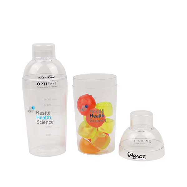 14 OZ Plastic Cocktail Shaker With Stirrer Stick