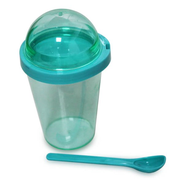 Plastic Tumbler With Snack Container and Spoon