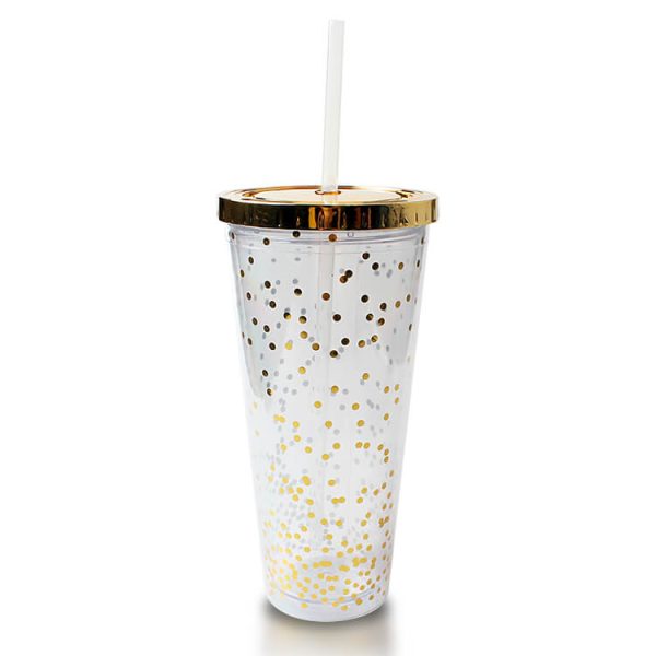 Plastic Tumbler with Diamond Cover and Glitter