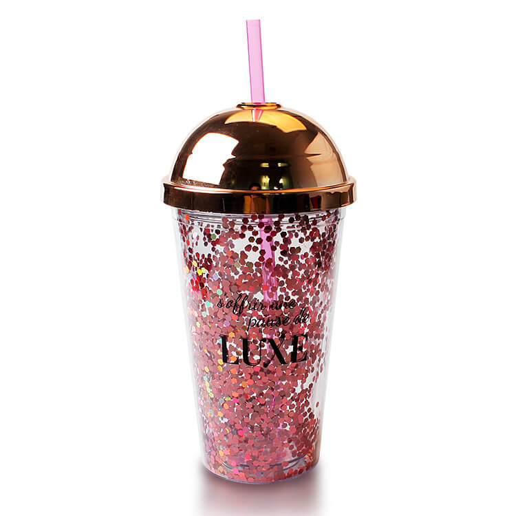 Studded Tumbler With Lid And Straw Double Wall Plastic Water - Temu