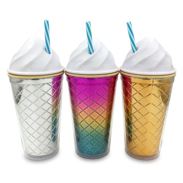 Ice Cream Tumbler With Straw