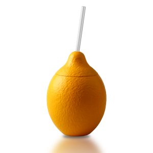 Lemon Shape Bottle With Straw