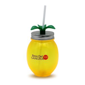 Lemon Shape Drinking Cup With Straw