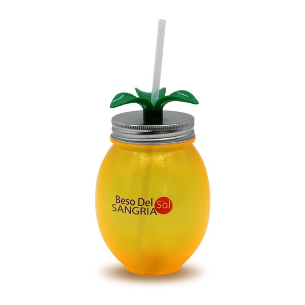 Lemon Shape Drinking Cup With Straw