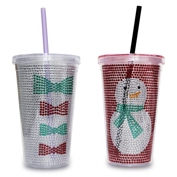 promotional snowman tumbler in plastic