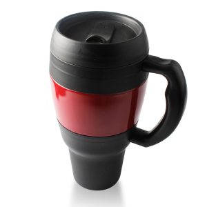 plastic coffee mug with lid and handle