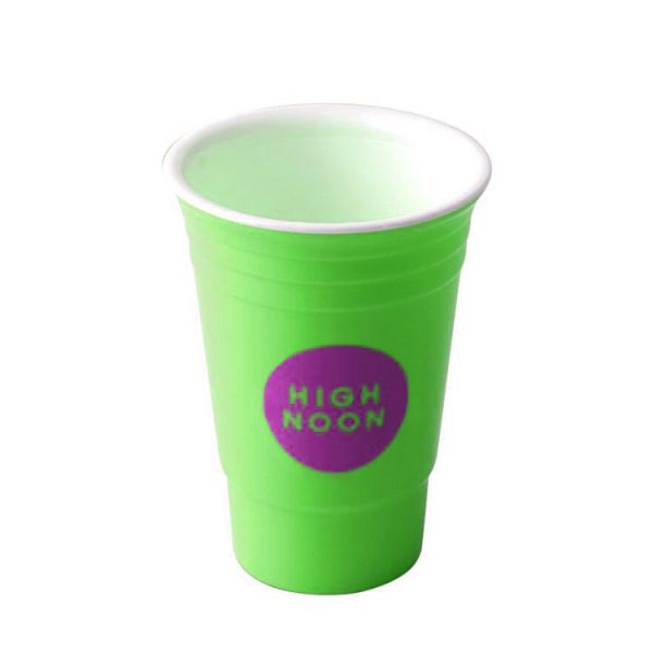 red plastic solo cup with logo