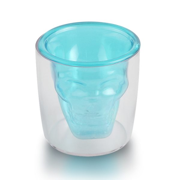 blue Skull Shape Plastic Shot Glass for bar