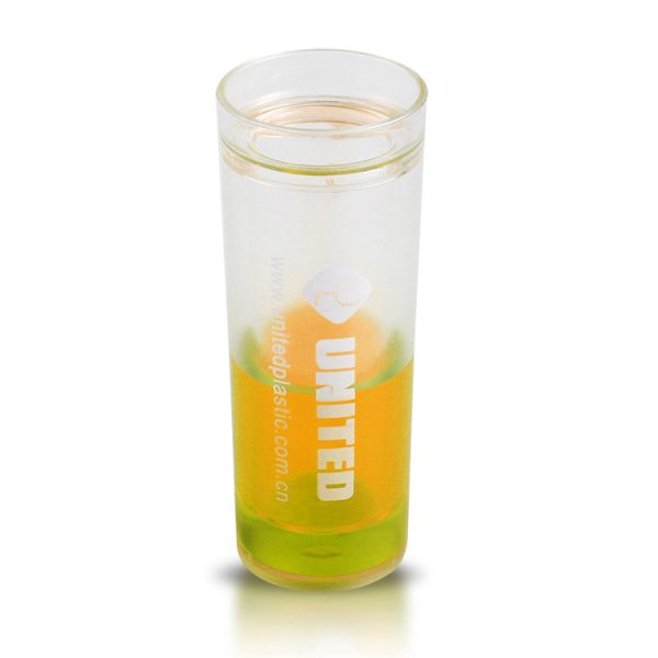 double wall plastic shot glass with liquid for sale