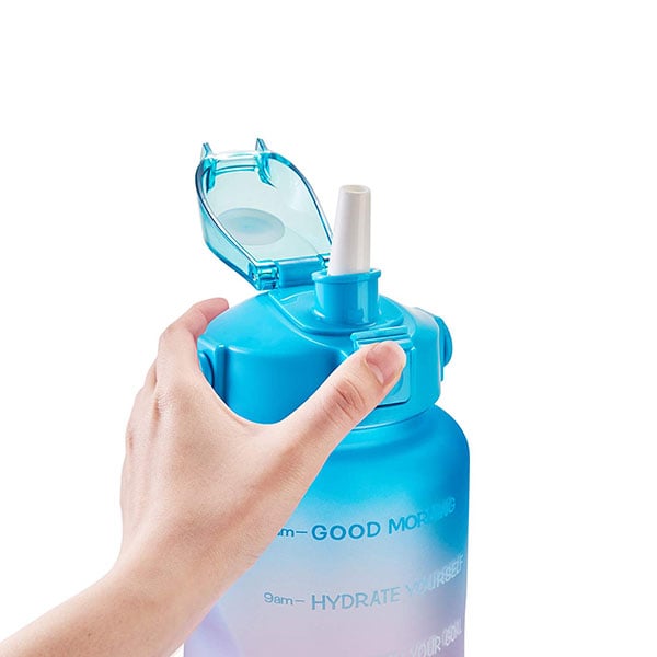 64oz leakproof plastic water bottle with straw