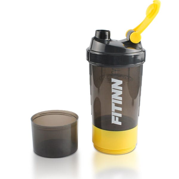 protein shaker bottle with compartment