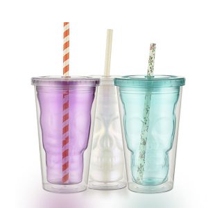 skull shape custom logo plastic cups